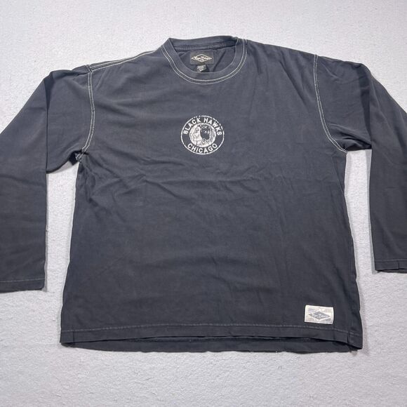 VTG Chicago Blackhawks Roger Edwards Shirt Men M Pullover‎ NHL 90s Long Sleeve - Picture 10 of 12